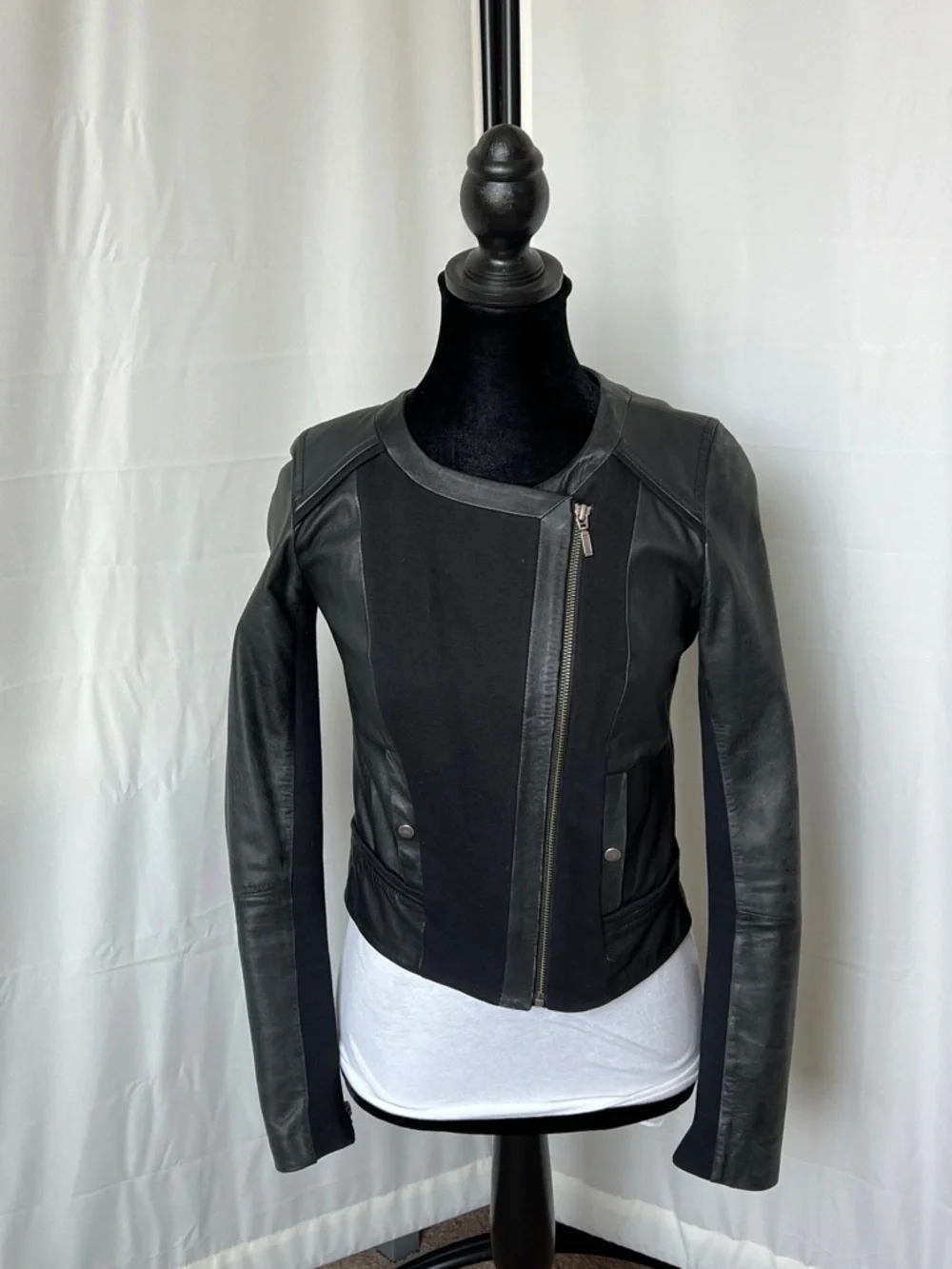 Anthropologie Elevenses Fosters Moto Leather Jacket